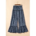thumbnail image 2 of Chic Gray Wild Leopard Print Wide Leg Pants – Flared Drawstring Design for Casual Comfort, XL, 2 of 10