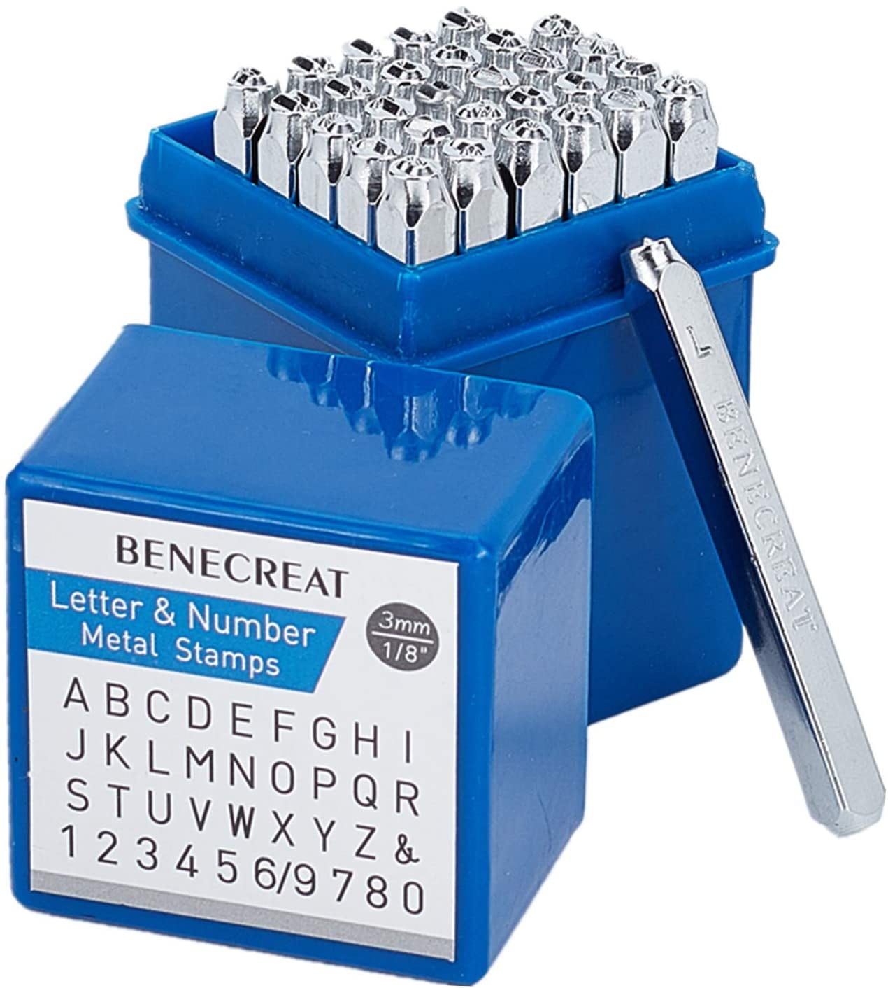 1 set 3mm - 14mm Letter Punch Symbles Pitting Steel Stamp Punch Tool Set  0-9 A-Z & Stencil Alphabet Number Punch Stamp Tool