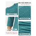 thumbnail image 6 of MOYIKO 3/4 Length Sleeve Womens Tops Round Neck T Shirts Pleated Tunic Summer Blouses Dressy Casual, 6 of 7