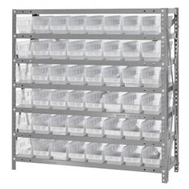 Quantum Storage 1239-101CL 12 x 39 Shelf Unit With 48 Bins Clear