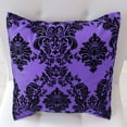 thumbnail image 2 of Flocked Damask Decorative Throw Pillow/Sham Cushion Cover Black on Purple, 2 of 2