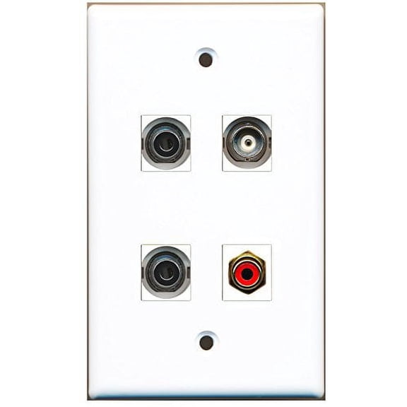 RiteAV - 1 Port RCA Red 2 Port 3.5mm 1 Port BNC Wall Plate
