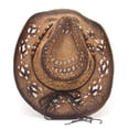thumbnail image 4 of Sombrero de vaquero de paja BLESIY Sombrero de terre vintage Café oscuro, 4 of 8