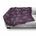 thumbnail image 3 of Spring Soft Flannel Fleece Throw Blanket, Hand Drawn Blossoming Petal Silhouettes and Outlines Botanical Pattern, Cozy Plush for Indoor and Outdoor Use, 50" x 60", Dried Rose and Plum, by Ambesonne, 3 of 6