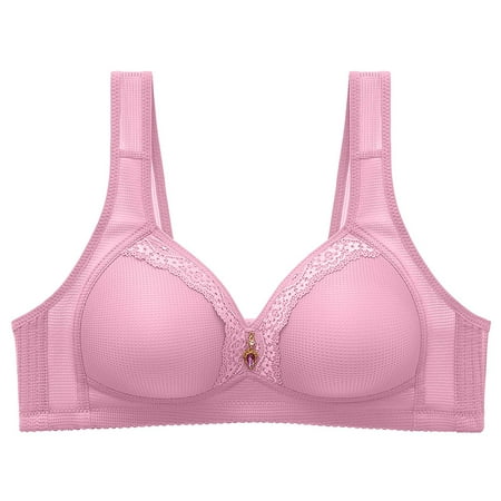 

SOOMLON Summer Sexy Push Up Bras Women Everyday Bra Lace Comfortable Breathable Non Wired Bra Cute Bras Sports Bra Hot Pink XL