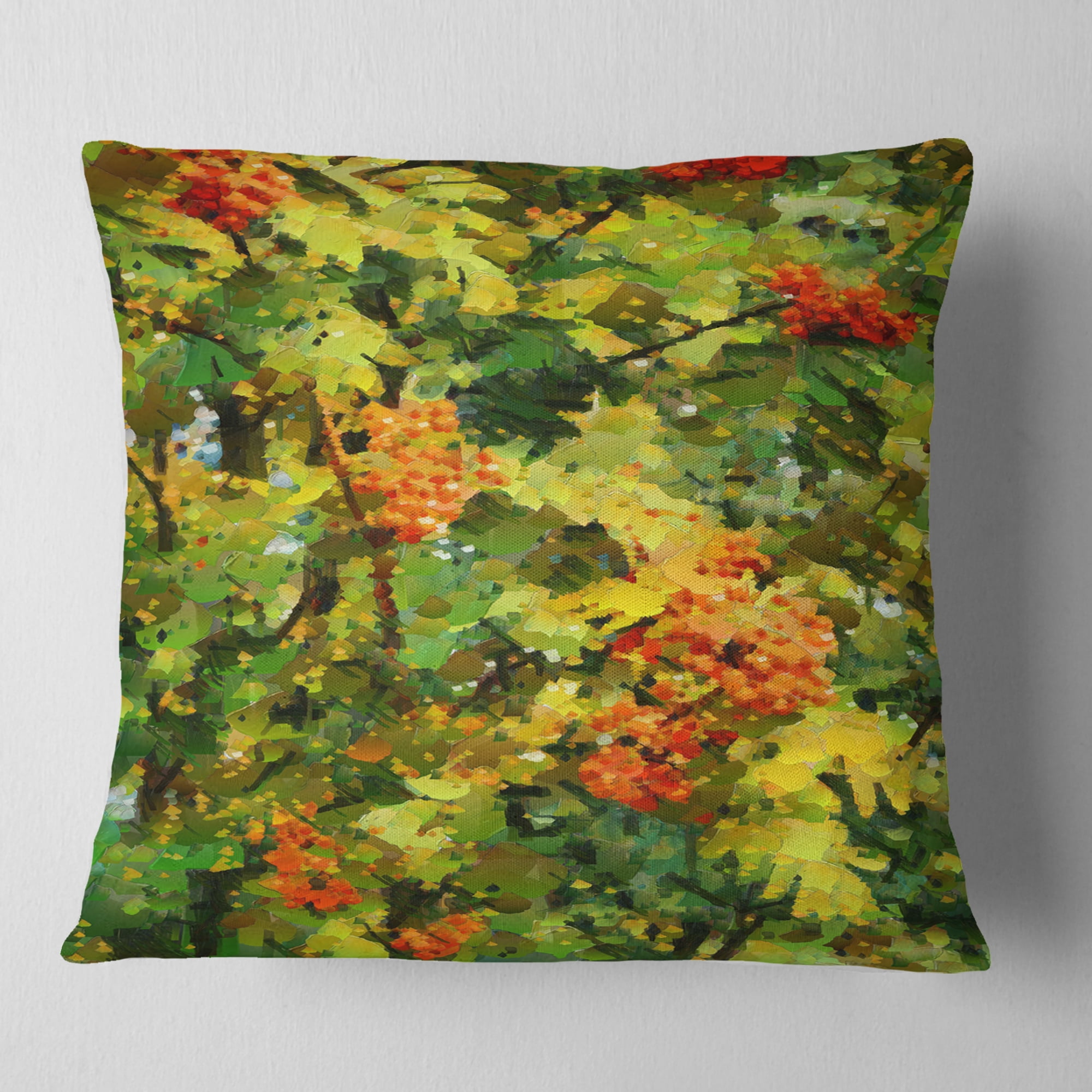 Designart Floral Pattern with Palette Knife - Flower Throw Pillow - 16x16