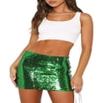 thumbnail image 1 of Women Bodycon Mini Skirt Shiny Sequin Low Rise Solid Color Short Pencil Skirt Party Clubwear, 1 of 6