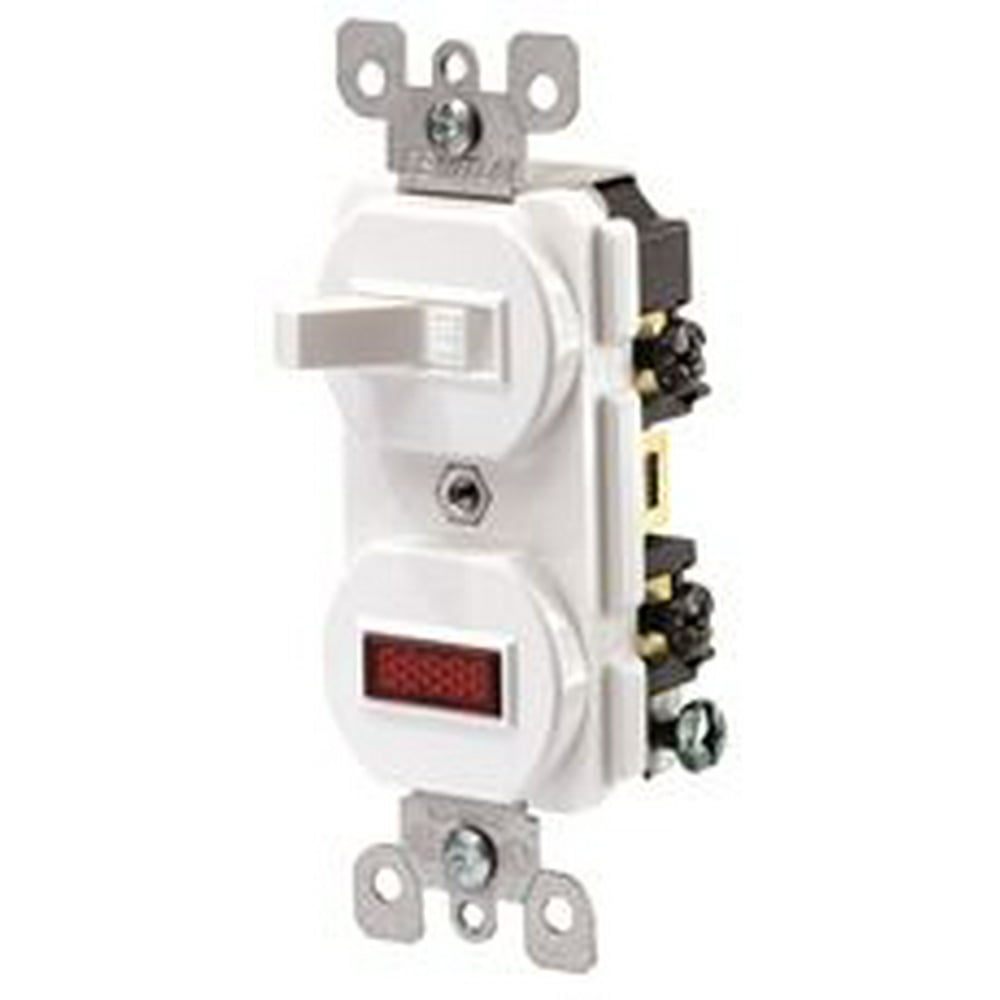 SINGLE POLE STACK SWITCH AND PILOT LIGHT WHITE