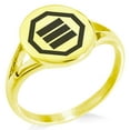 thumbnail image 1 of Stainless Steel Inaba Samurai Crest Minimalist Oval Top Polished Statement Signet Ring, 1 of 1