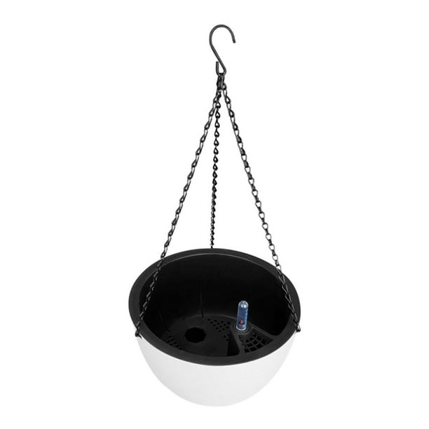 Bewildely Cesta colgante Maceta Maceta de plástico Maceta de riego automático Colgador de soporte Decoración para el hogar Maceta colgante de jardín Jardín y Patio Blanco Bewildely HA001100-01