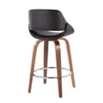 thumbnail image 5 of LumiSource Walnut Wood, Black PU, Chrome Fabrico Fixed-Height Counter Stool - Set of 2, 5 of 7