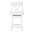 thumbnail image 5 of Pemberly Row Sturdy Solid Rubberwood Swivel X Back 24" Counter Stool in White, 5 of 10