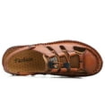 thumbnail image 4 of Hicooer GOOHIK Mens Closed Toe Sandals, Sport Sandals Casual Leather Handmade Sandals Adjustable Fisherman Beach Sandals For Outdoor Walking Driving Brown, 4 of 8