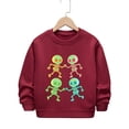 thumbnail image 4 of RUTAYY Boys Sweatshirt Long Sleeve Halloween Dancing Skeleton Cartoon Graphic Print Crew Neck Pullover Tops Red, 4 of 4