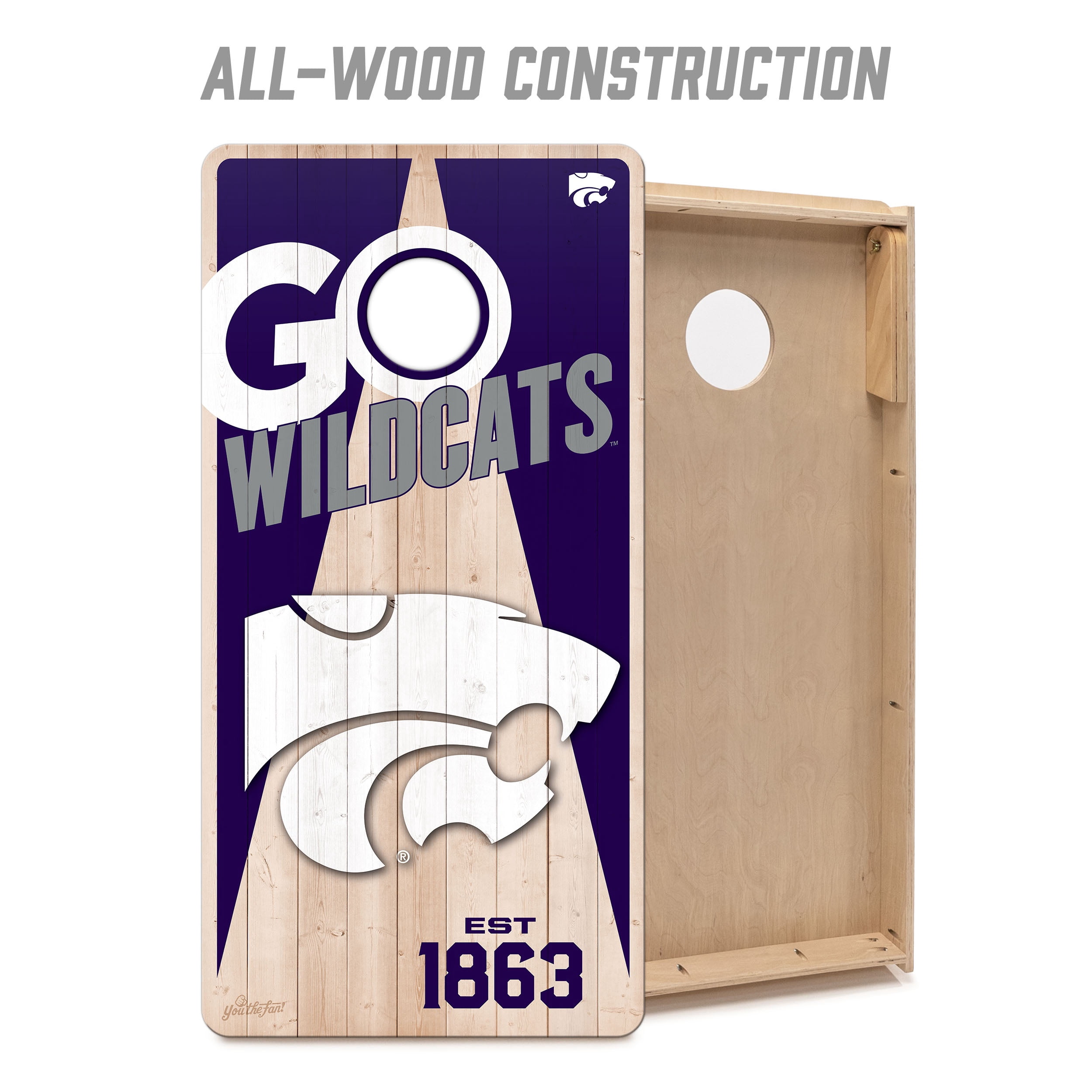YouTheFan NCAA Kansas State Wildcats 2' x 4' Cornhole Game No Bags