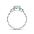 thumbnail image 2 of ANGARA Natural Cushion 1.4 ct Aquamarine & Diamond 3 Stone Engagement Ring in 925 Sterling Silver for Women (Size-7mm) | March Birthstone, Anniversary Jewelry Gift for Women | Natural Aquamarine Ring, 2 of 10