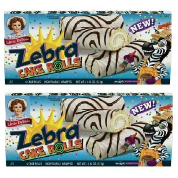 Little Debbie Zebra Cake Rolls, 6 ct, 13.10 oz pack of 2
