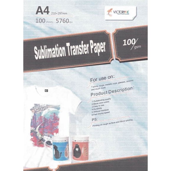 PAPEL FOTOGRAFICO PARA SUBLIMAR A3 100 HOJAS 130 GR Victorynk PAPEL