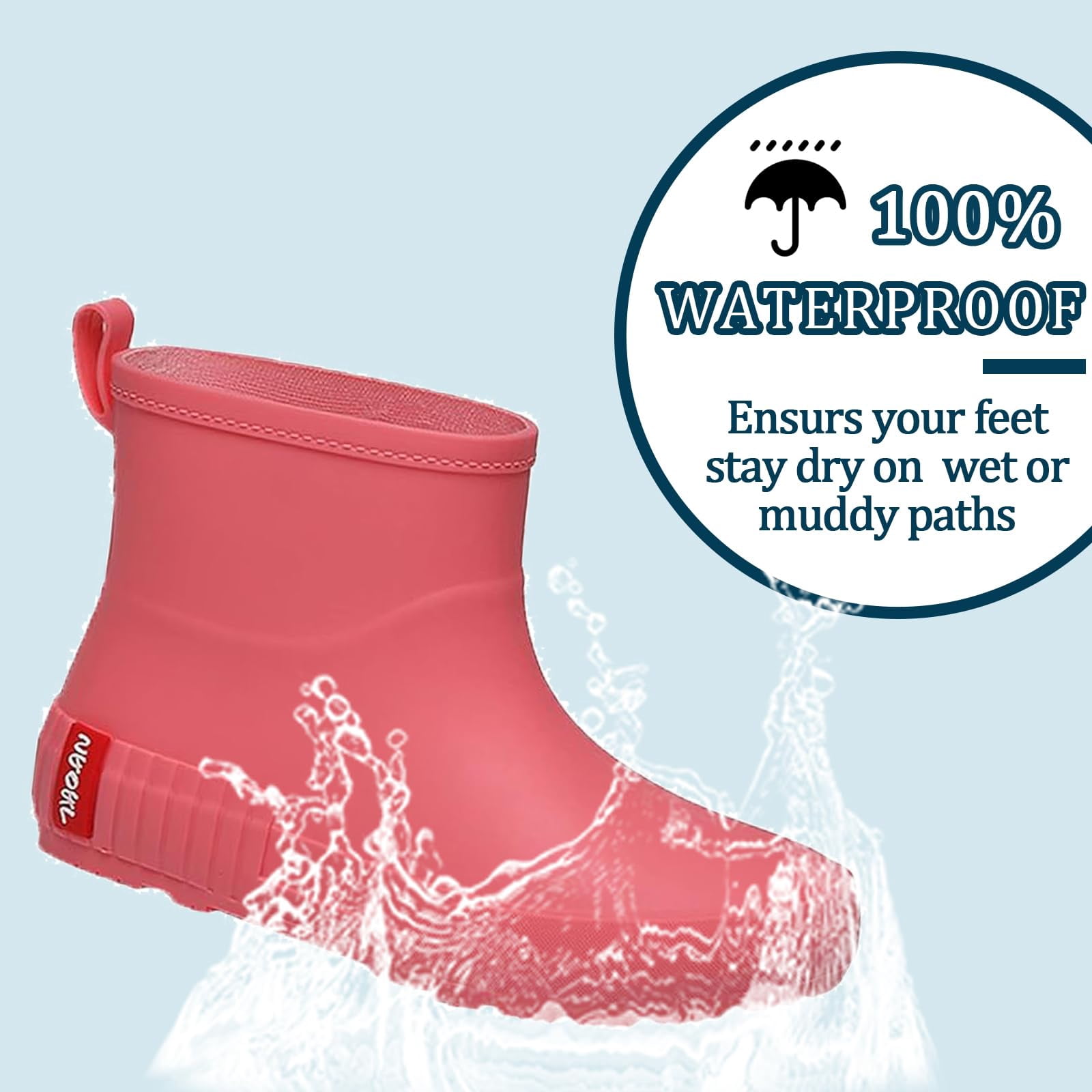 AUXDIQ Rain Boots Women Short Ankle Waterproof Rain Shoes Outdoor Garden Shoes