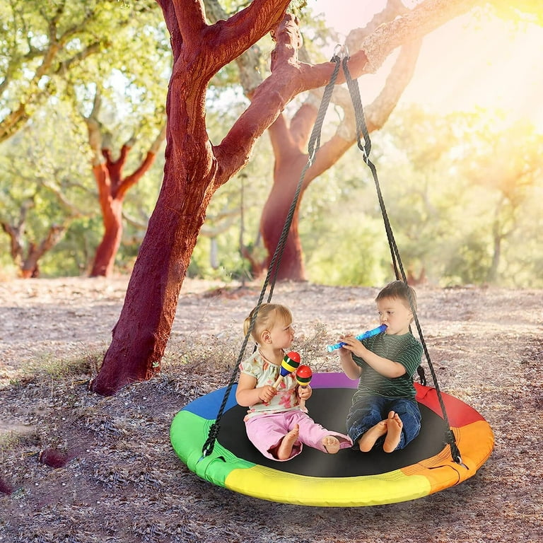 swing 　　no3 Style Selections 3-person Brown Steel Outdoor Swing