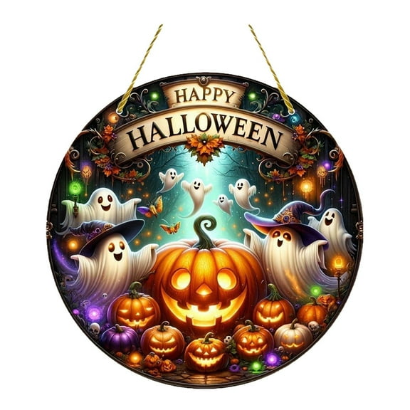 witspace DIY Halloween Acrylic Diamond Art Painting Wreath Kits Special Shaped Rhinestone Diamond Art Window Pendants Home Garden Wall Hanging Kits Hanging Ornament