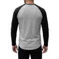 thumbnail image 3 of INSPIRE CHIC Men's Raglan T-Shirt Long Sleeve Crewneck Casual Baseball T-Shirts XL Light Gray, 3 of 6