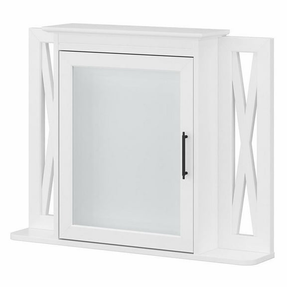 Pemberly Row Bathroom Medicine Cabinet with Mirror - White Ash - Engineered Wood