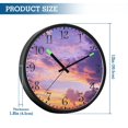 thumbnail image 3 of Voice Activated Clock with Glow Light 12 Inch Large Silent Wall Clock Battery Operated for Home Decor Purple and Orange Setting Sun, 3 of 8