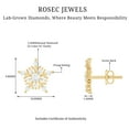thumbnail image 4 of Rosec Jewels Lab Created Diamond Snowflake Stud Earrings for Women (Ef-Vs Quality), with Screw Back - Christmas Gift, 10K Yellow Gold, 4 of 7