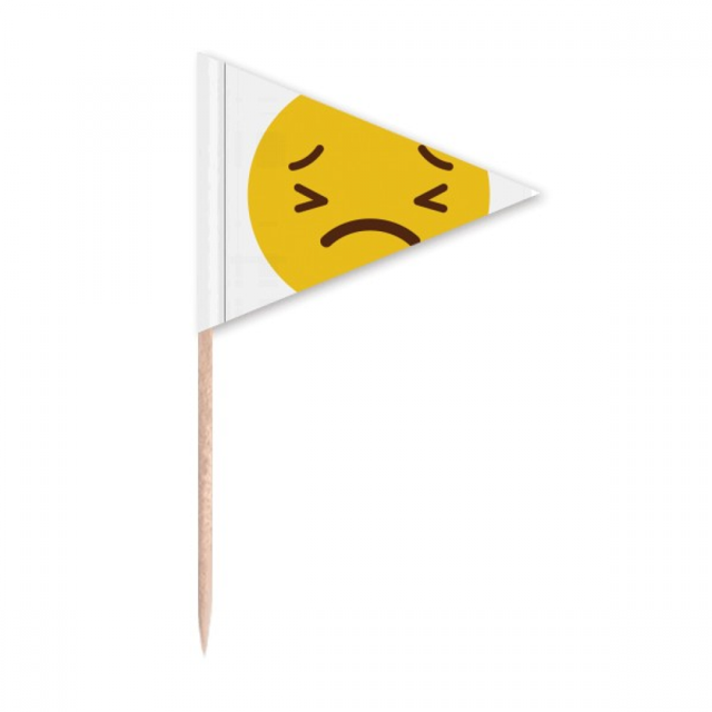 Cure-Dents Mignons Jaune Horrible en Ligne Triangle Toppers de Cupcake Drapeau