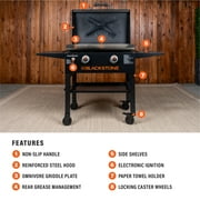 Blackstone Original Outdoor Griddle, 2-Burner 28 Flat Top Grill with Hood and Wheels, Black