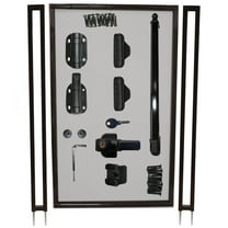 2.5Wx4Hft Pool Fence DIY Gate, Black, Self-Closing, Self-Latching & Flat Top