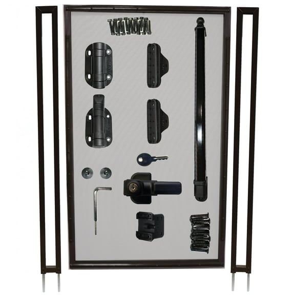 2.5Wx4Hft Pool Fence DIY Gate, Black, Self-Closing, Self-Latching & Flat Top