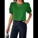 thumbnail image 3 of Blusa de de Corta , Elegante y con Cuello para Mujer, Blusa de Verano. Verde XXL, 3 of 8
