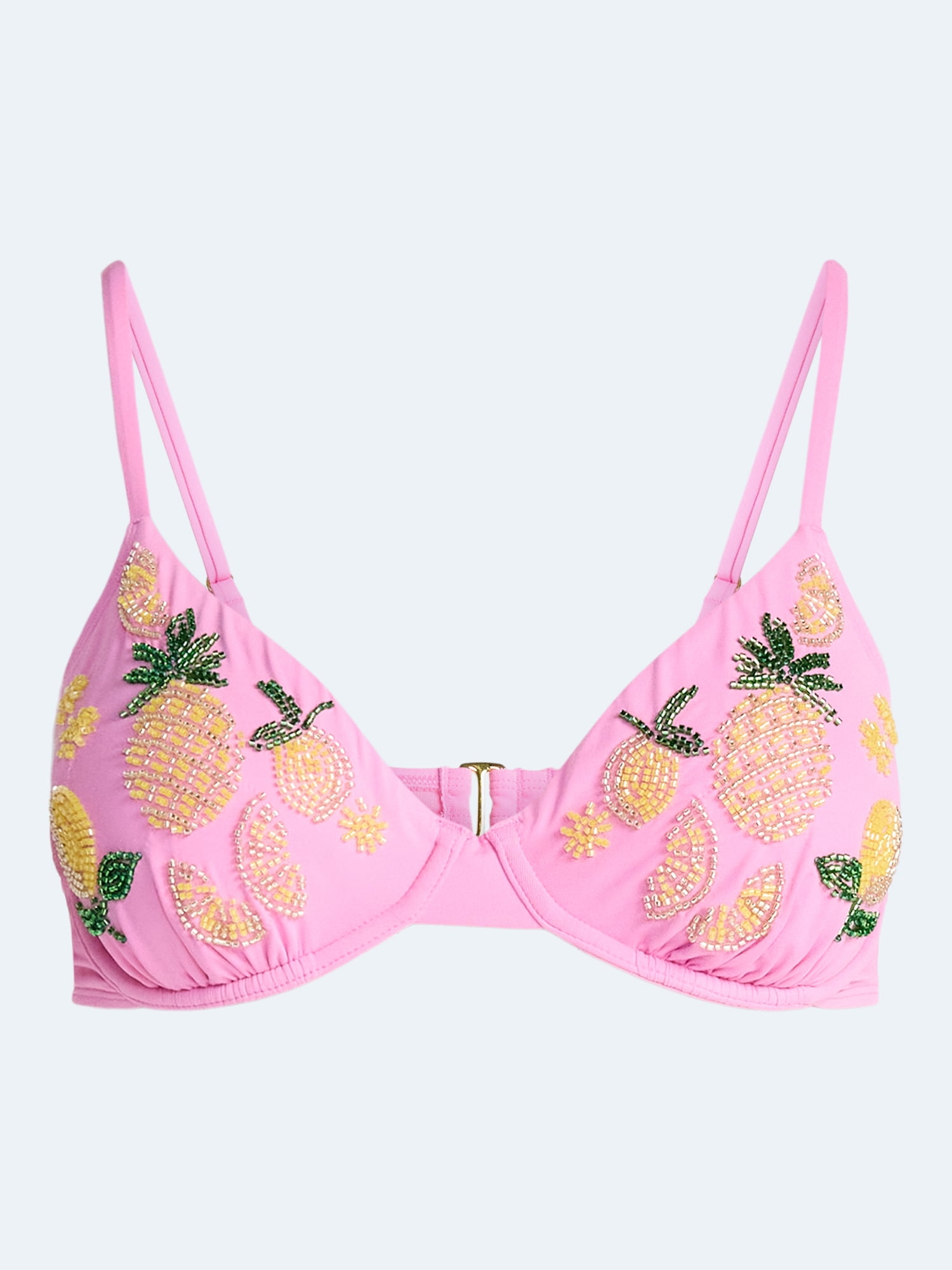 Free Assembly Women's Beaded Demi Underwire Bikini Top, Sizes XS-XL