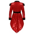 thumbnail image 2 of Sxiwei Womens Lion Tamer Tassels Uniform Sequined Swallow-Tailed Coat Circus Ringmaster Jacket Red L, 2 of 8