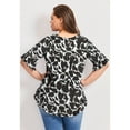 thumbnail image 2 of Avenue Women's Plus Size Crew Ruffle Hem Top, 2 of 2