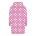 thumbnail image 4 of Oplxuo Long Hoodies for Women Zip Up Fleece Oversized Sweatshirts with Pockets Comfy Lounge Fashion Polka Dot Long Jacket, 4 of 5