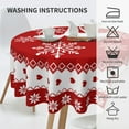thumbnail image 2 of Nappe de Noël Rouge Ronde 60 Pouces Lavable Réutilisable Flocon de Neige pour Décoration de Table de Fête, 2 of 6