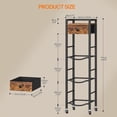 thumbnail image 2 of 5-Gallon Water Jug Holder, Water Bottle Holder with Wheels, 3-Tier Water Cooler Storage Rack with Drawer, Water Dispenser Stand, for Kitchen, Office, Rustic Brown and Black, 2 of 9