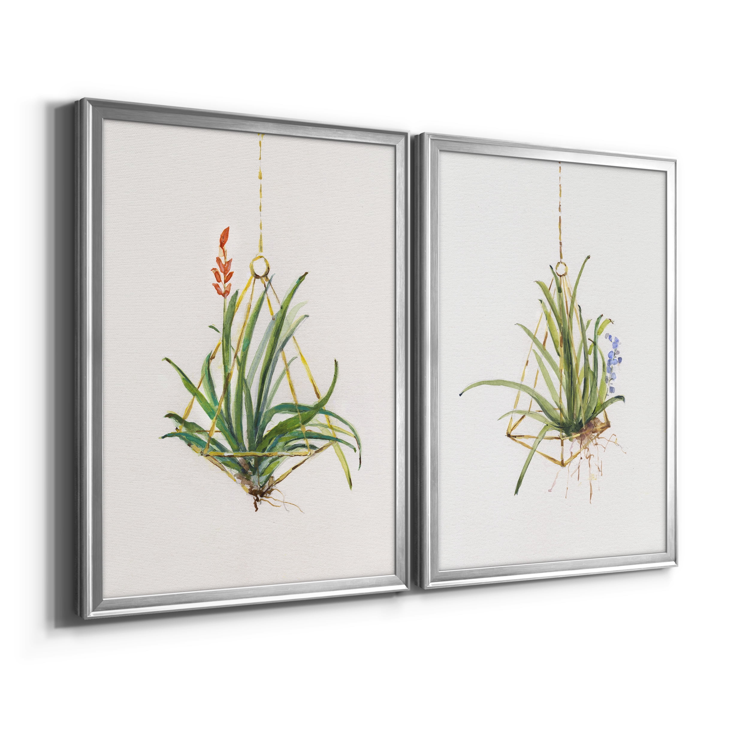 2 Piece Set Gardenaire I Premium Framed Canvas - Ready to Hang - 26.5 x 36.5 Each - Silver Frame
