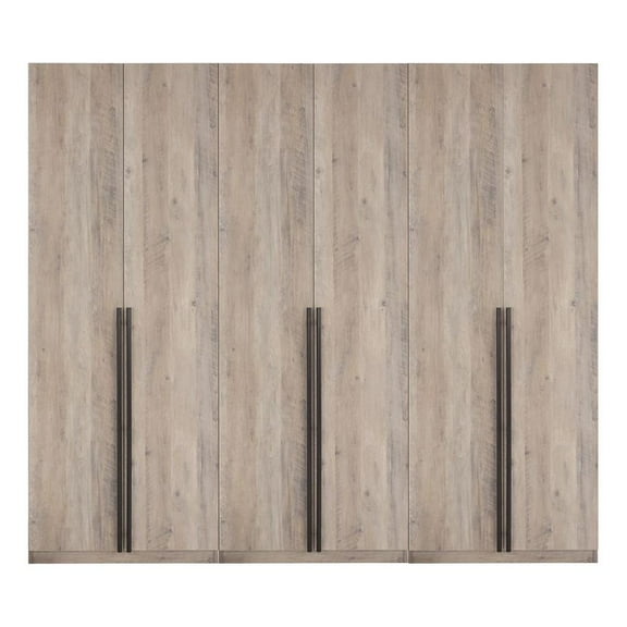 Lee Wardrobe Closet 3.0 from Engineered Wood in Golden Brown - Set of 3