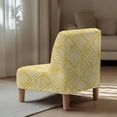 thumbnail image 4 of HELLHERO Yellow Tribal Pattern Dustproof Stain Protection Armless Accent Chair Cover Elastic Bottom Armless Slipper Chair Covers Without Arms for Armless Chair, 4 of 7