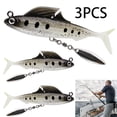 thumbnail image 4 of Señuelo Suave Con Ojos 3D Kuymtek Cebo Pesca Artificial Con Lentejuelas Gris 3 Uds., 4 of 7