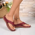 thumbnail image 3 of Pandaie Orthopedic Sandals for Women 2026 Dressy Arch Support Wedge Platform Sandal Wide Width Flip Flops Summer Boho Beach Shoes Red 9.5, 3 of 9
