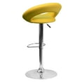 thumbnail image 6 of Flash Furniture Brook Contemporary Yellow Vinyl Rounded Orbit-Style Back Adjustable Height Barstool with Chrome Base, 6 of 9