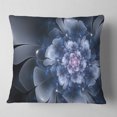 thumbnail image 2 of Designart Fractal Flower Light Blue Petals - Floral Throw Pillow - 18x18, 2 of 5