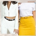 thumbnail image 4 of JASGOOD 2 Pack Belts for Women Fashion Skinny Leather Belt with Gold Buckle, 4 of 11