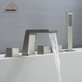 thumbnail image 6 of Boyel Living 5-Hole Deck Mounted Bathtub Faucet Bathroom Roman Tub Faucet with Hand-held Shower Sprayer Brushed Nickel, 6 of 9