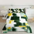 thumbnail image 2 of Manfei Geometric Artwork Bedding Comforter Set,Modern Graffiti Twin Comforter Sets,Gradient Green Yellow White Bedding Set For Child,Microfiber Bedroom Decor Reversible,2 Pieces, 2 of 8